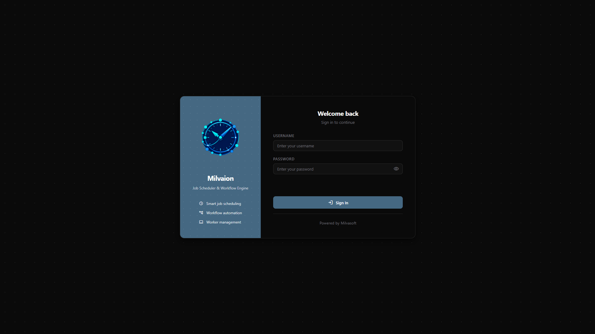 Milvaion Dashboard