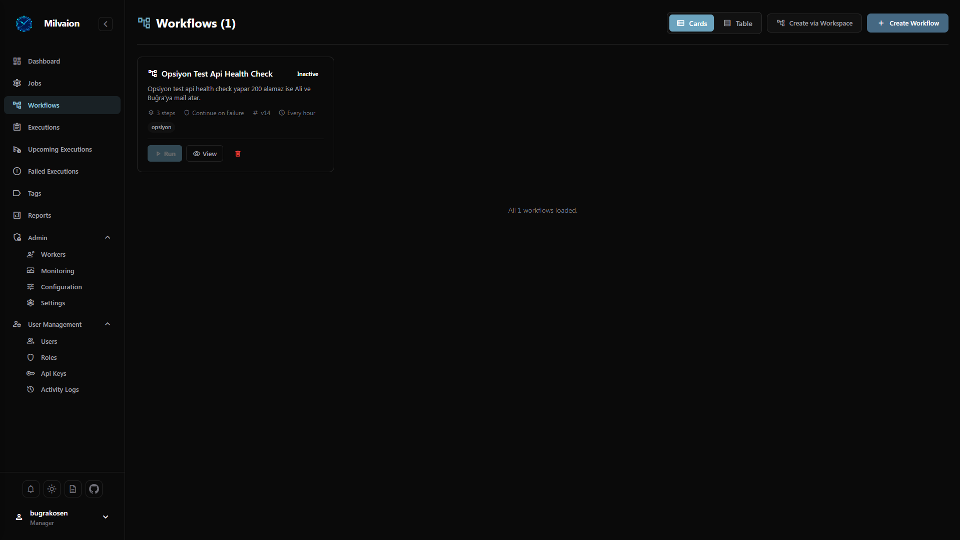 Workflows List