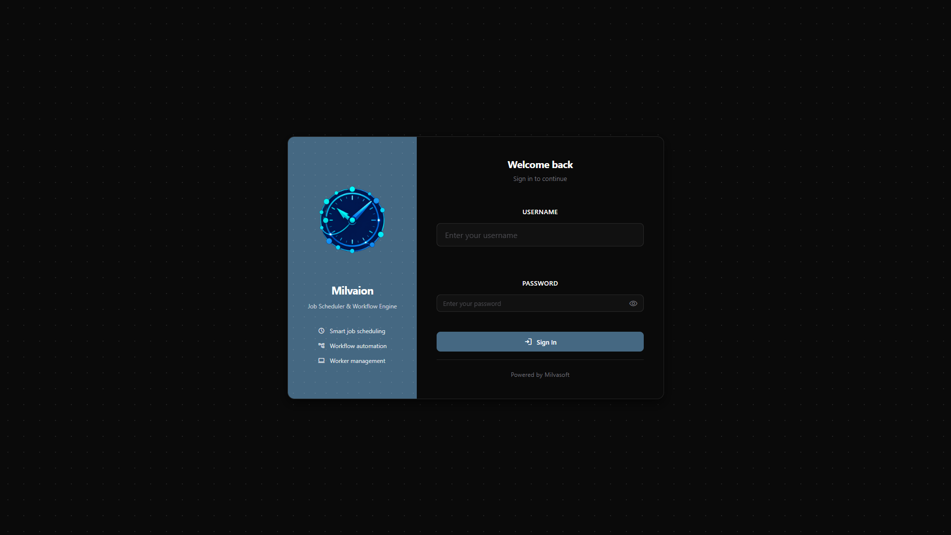 Milvaion Dashboard